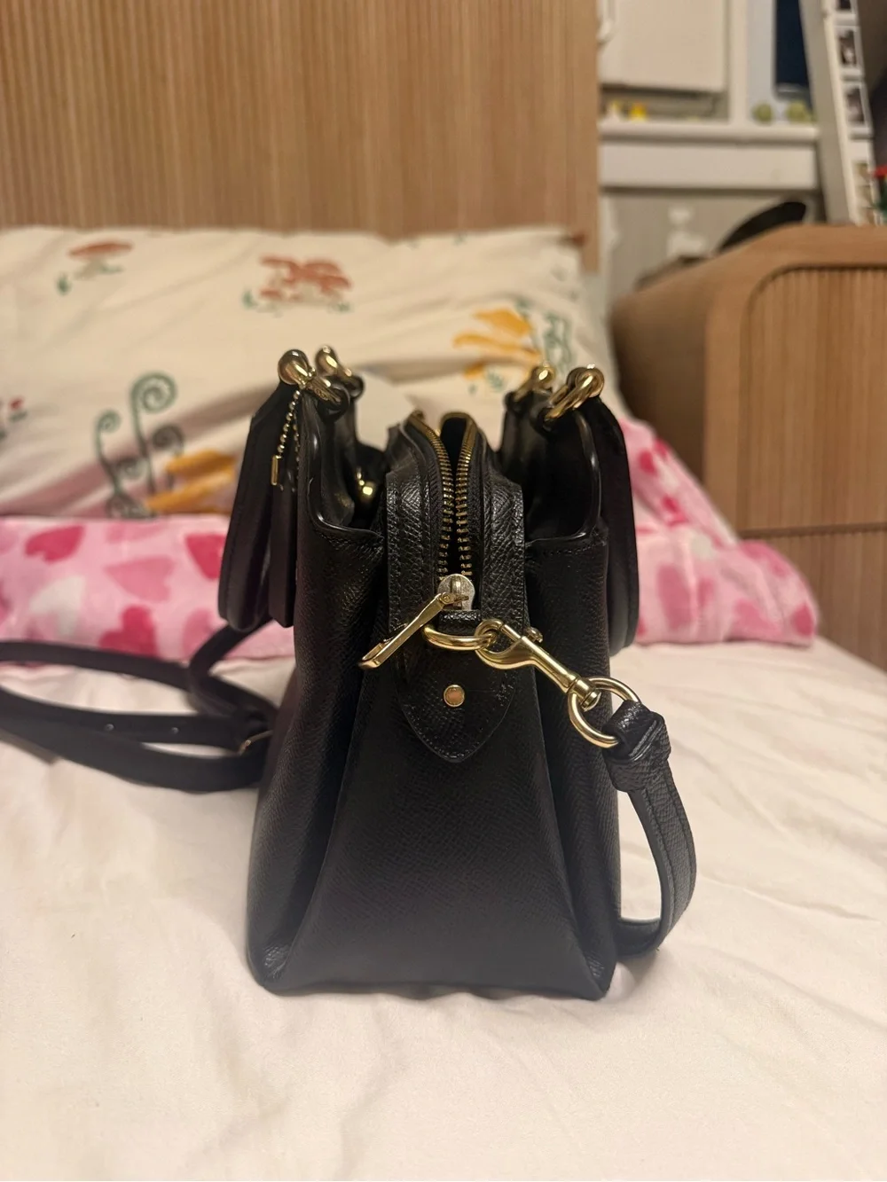 Coach black leather